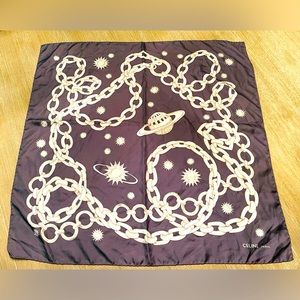 CELINE Silk Scarf  34" sq Authentic